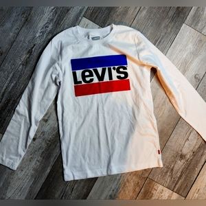 Boys, long sleeve Levi's shirt White/Red/Blue size 10/12